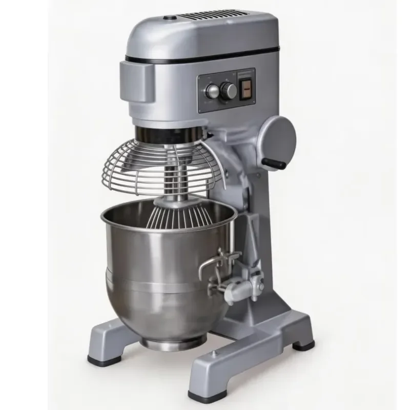 Professional stainless steel removable multi-speed 20-liter commercial planetary food mixer for bakery kitchens