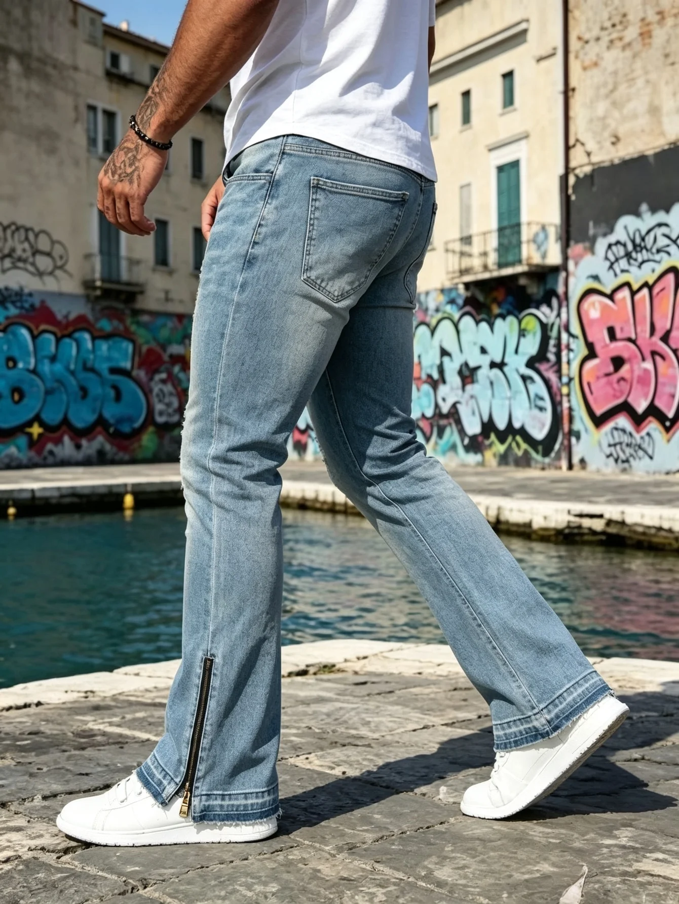 American Street Style Y2K Mens Flared Denim Jeans Comfort Daily Trousers Thoughtful Gift For Husband Or Romantic Partner