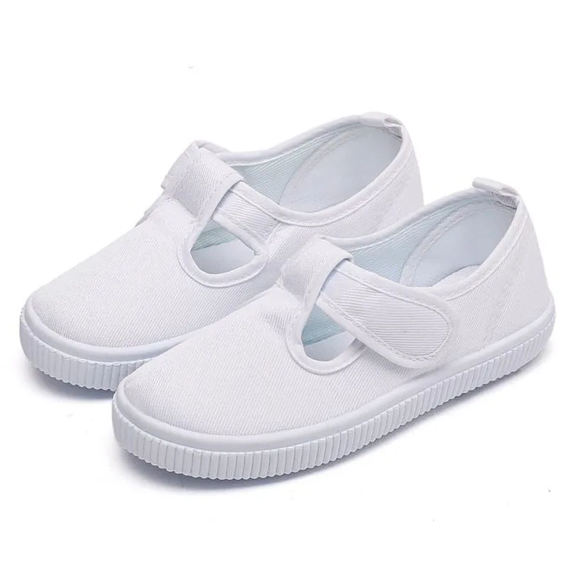 Fashion Kids Shoes For Boys Girls White Children\'s Casual Flats Canvas Shoes Dance Performance Sports White Sneakers  CSH1347