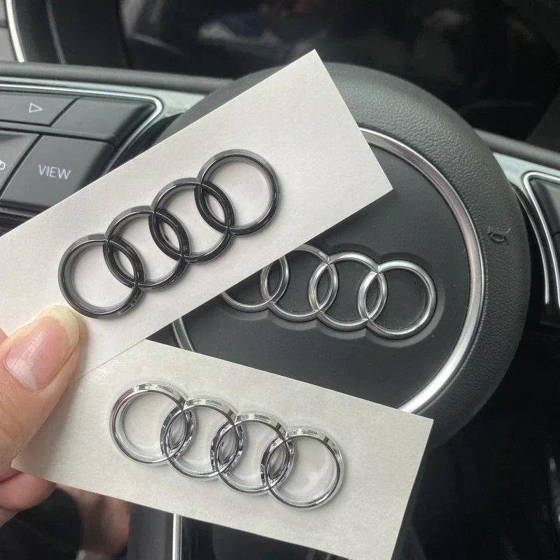 Metal Car Steering Wheel Emblem Replaced Sticker for Audi A6L A3 A4L A5 A6 A7 A8L A1 Q6 Q7 Q8 TT S5 S7 S8 RS7 RS6 Side Decals