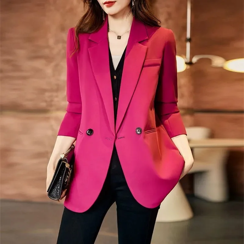 Suit Jackets Women Clothing Blazer Spring Autumn Coat Korean Chic Long Sleeve Tailored Buttons Solid Coats New 2025