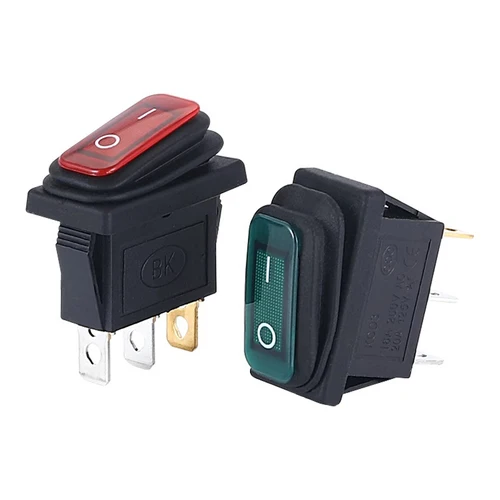 Imagen 2 del producto KCD3 1 Uds 5 uds 3 pines 12V 220V luz LED 20A encendido/apagado interruptor basculante largo Rectangular impermeable IP67 salpicadero de coche tipo barco