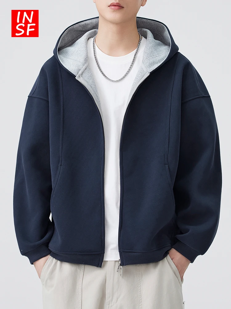 

Мужская толстовка American Sle Heavyweight Color Block с капюшоном, повседневная, весенне-осенняя, универсальная, в стиле пэчворк, модная