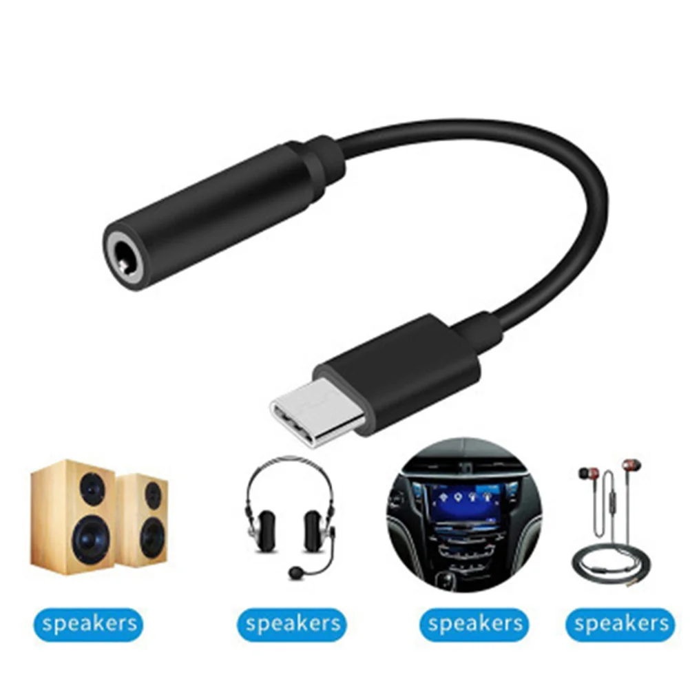 2 قطعة محول سماعة الرأس USB-C إلى 35 AUX كابل سماعة أذن أنثى من النوع C 35 مم