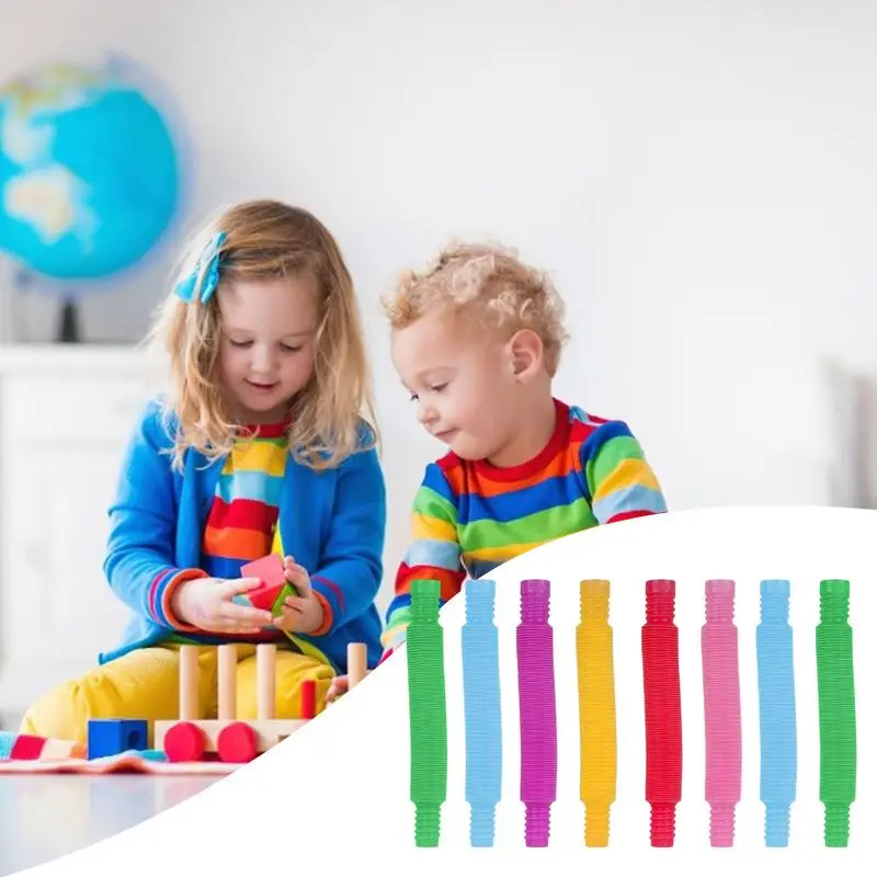 Sensorische Buizen Kleurrijke Pop Telescopische Buis Stretching Gegolfde Buis Pop Buis Educatief Speelgoed Kinderen Volwassen Stress Relief Speelgoed