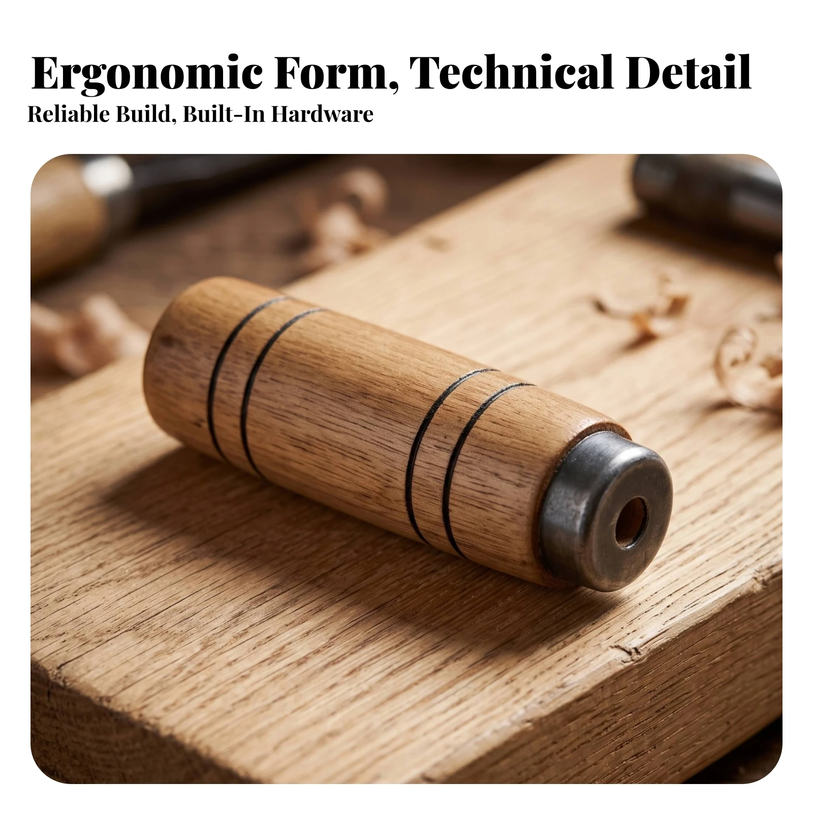 Wooden Blade Tool Handle Comfortable Replacement Blade Tool Grip Wooden Grip with Mounting Hole Contoured for DIYers, Workshop