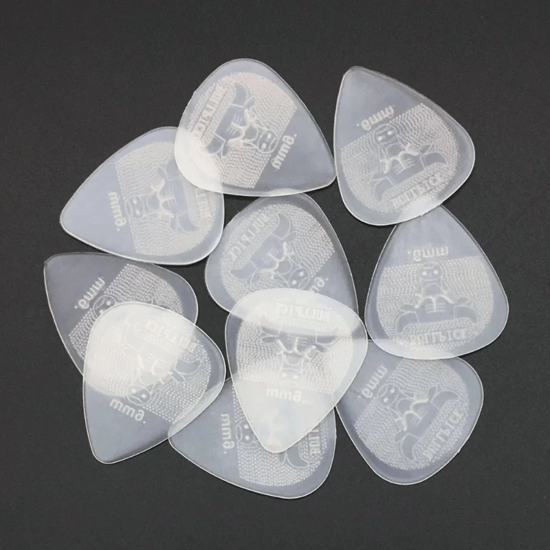 Púas de Guitarra eléctrica acústica de nailon, 12 piezas, 0,6mm, diseño antideslizante, superduradero