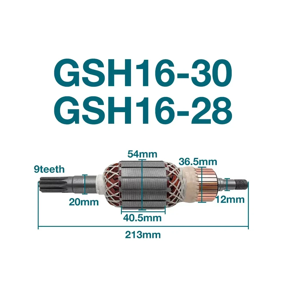 

AC220-240V Armature for Bosch GSH16-28 GSH16-30 Armature Rotor Anchor Power Tools Accessories Replacement