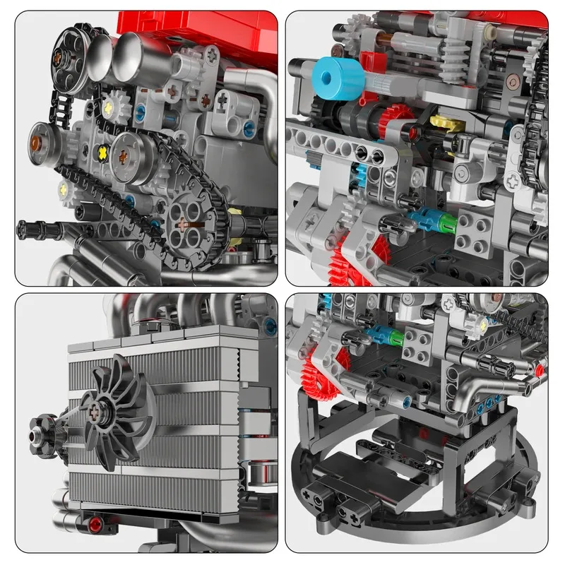 قالب الملك 10235 التقنية MMC L4 محرك نموذج بنة محاكاة محرك بمحرك الطوب مجموعة تحصيل لعبة عيد الميلاد #5