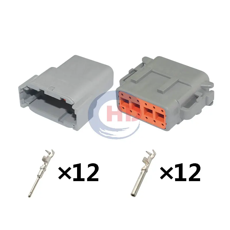 1-20 sets 12 Pin auto wiring harness plug cable electric plug connector DTM04-12PA DTM06-12SA