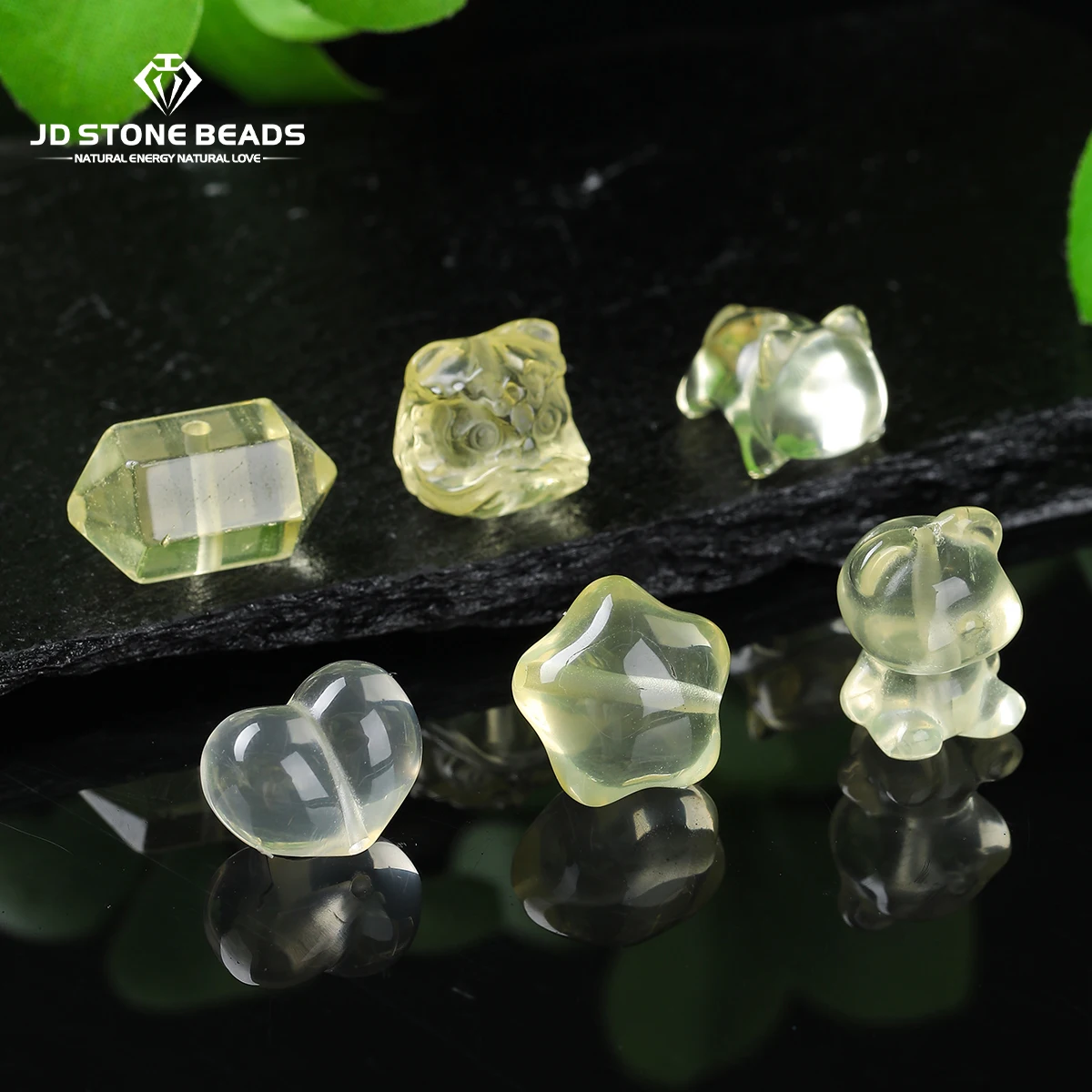 Hand Carved Natural Citrine Bear Crystal Pendant, Energy Healing Stone Animal Charm for Handmade Jewelry Craft Accessories