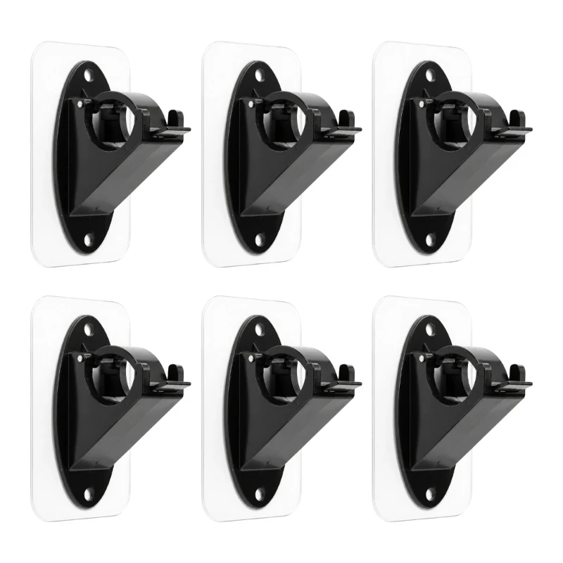 Q39B New Individual Adhesive Rod Brackets, None Drill Needed Curtain Rod Holders