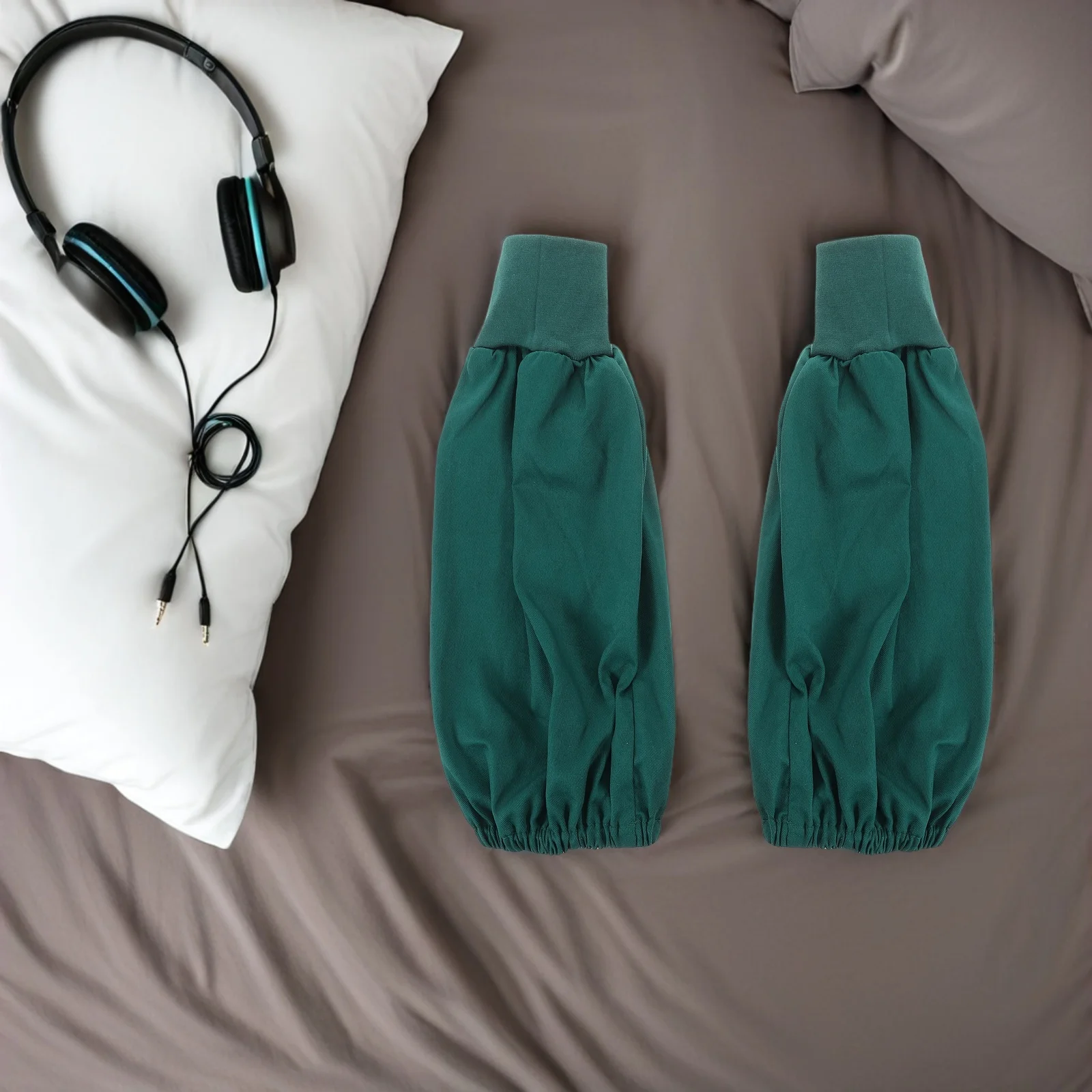 

1Pair Cotton Arm Sleeves Breathable Elastic Forearm Protectors Reusable Protective Oversleeves for Nursing Cooking Cleaning