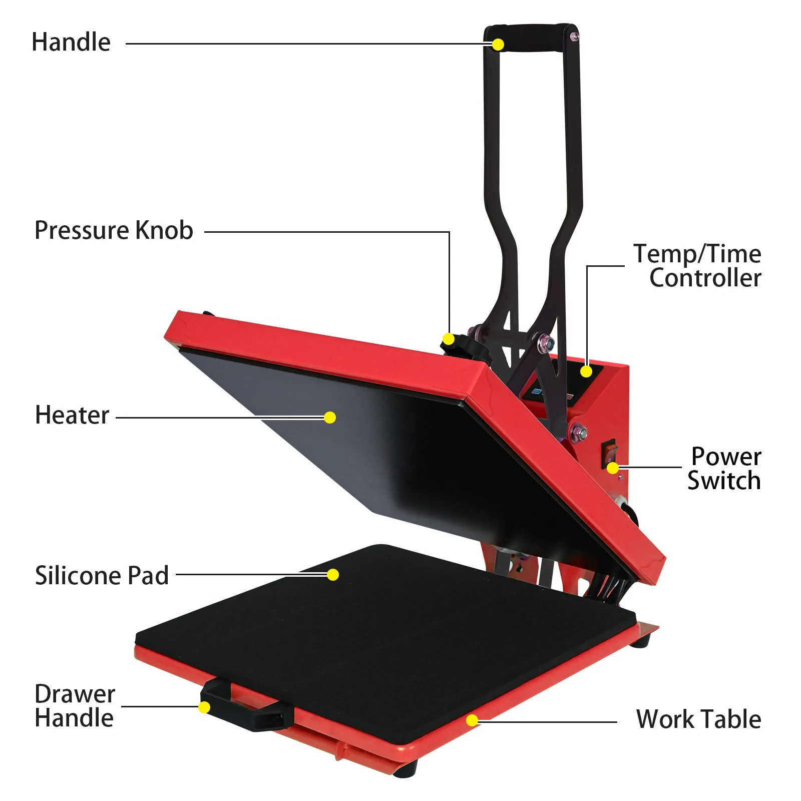 38x38CM Square Cover T Shirt Sublimation Press Machine Bag Case with Puzzle Glass for Wood Rock Photo Heat Pressing