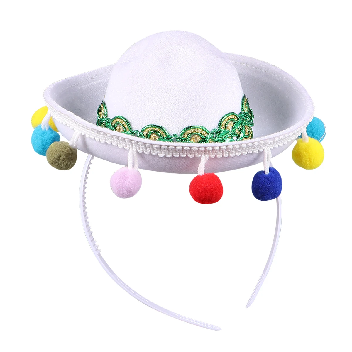

4 Pcs Mini Hat Mexican Style Headband Hats Hair Hoop Pet for Summer Sombreros Assorted Color