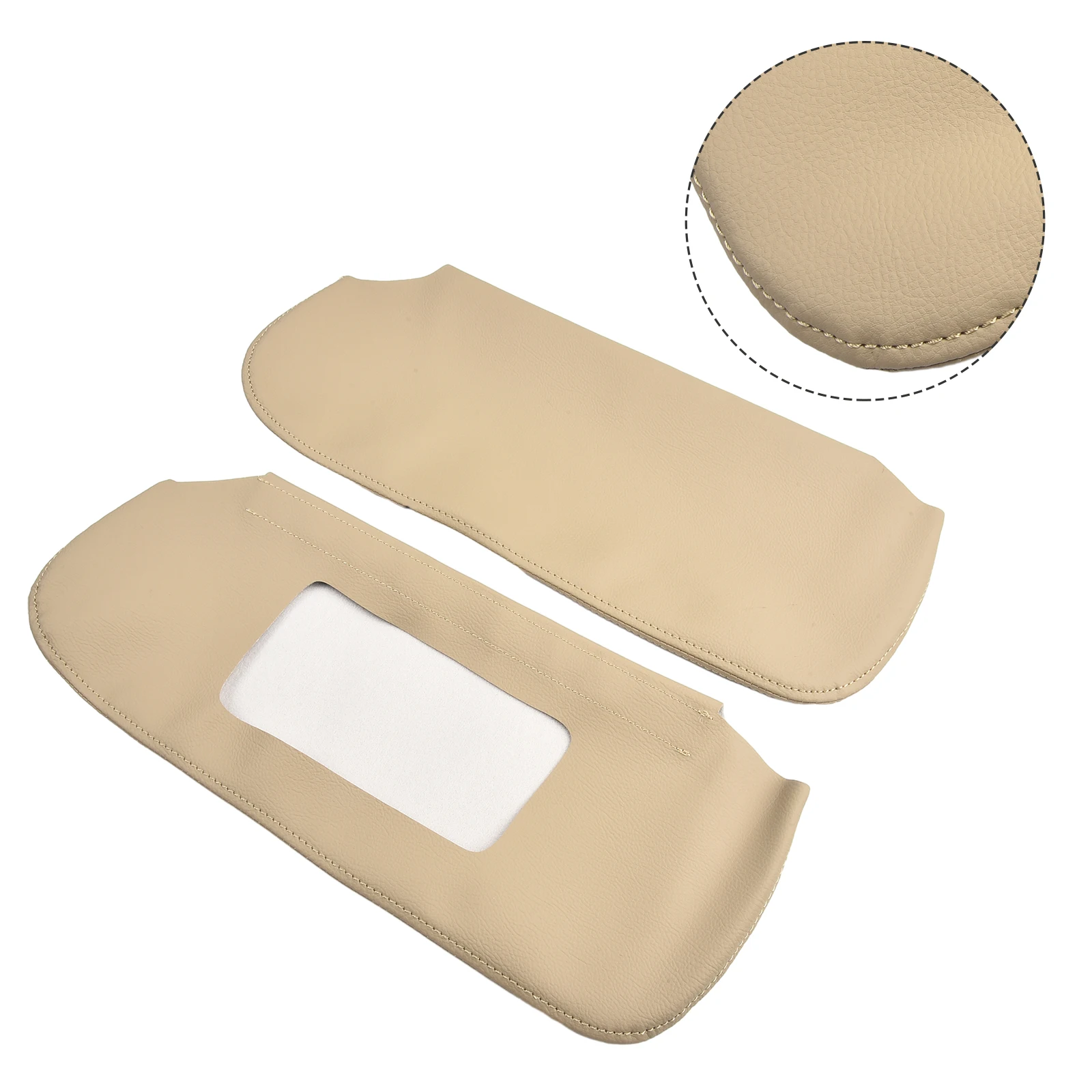Cover Skin Sun Visor 2pcs Beige Interior Accessories Microfiber Leather For Chevy For Camaro High Quality Cover