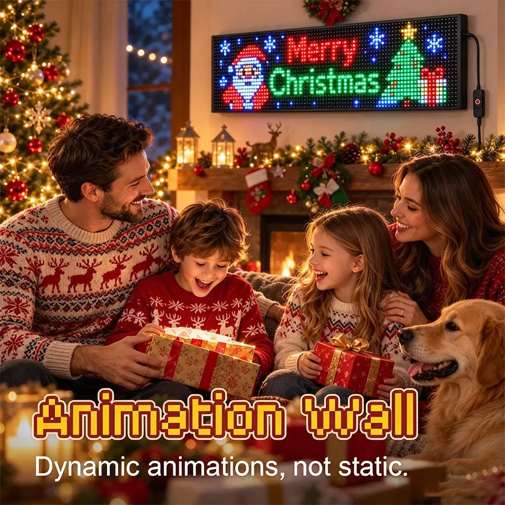 Graffiti Text Display RGBIC LED Net Lights Waterproof Flexible LED Matrix Pixel Panel USB 5V Scrolling LED Curtain Lights Party