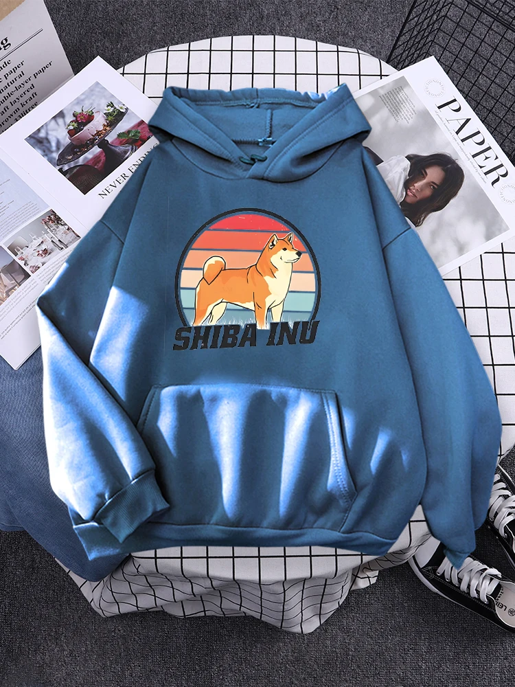 Cute Yellow Shiba Inu Design Hoody For Female Fashion Crewneck Streetwear Personality Warm Sweatshirt Autumn Loose Womenswear