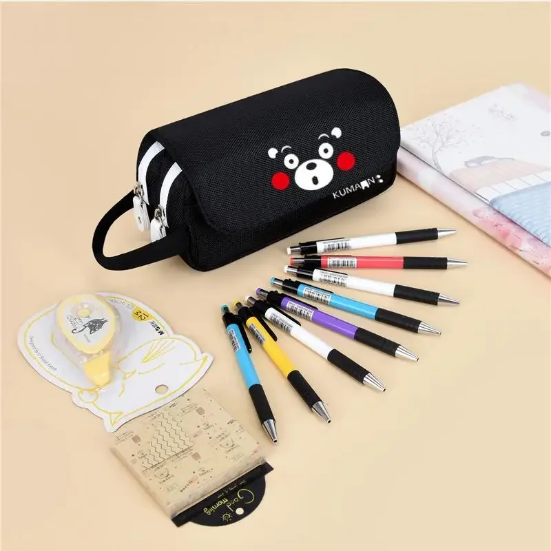 Kumamon cartoon animation new double-layer large-capacity waterproof pencil bag children\'s creative stationery storage bag gift