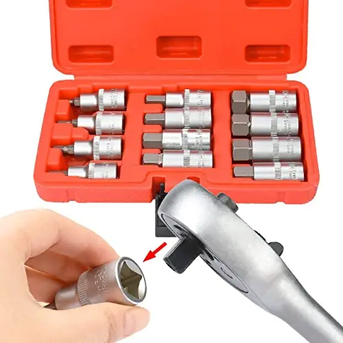 12pcs Allen Key Socket Set, HEX Bit Socket Set 1/2\