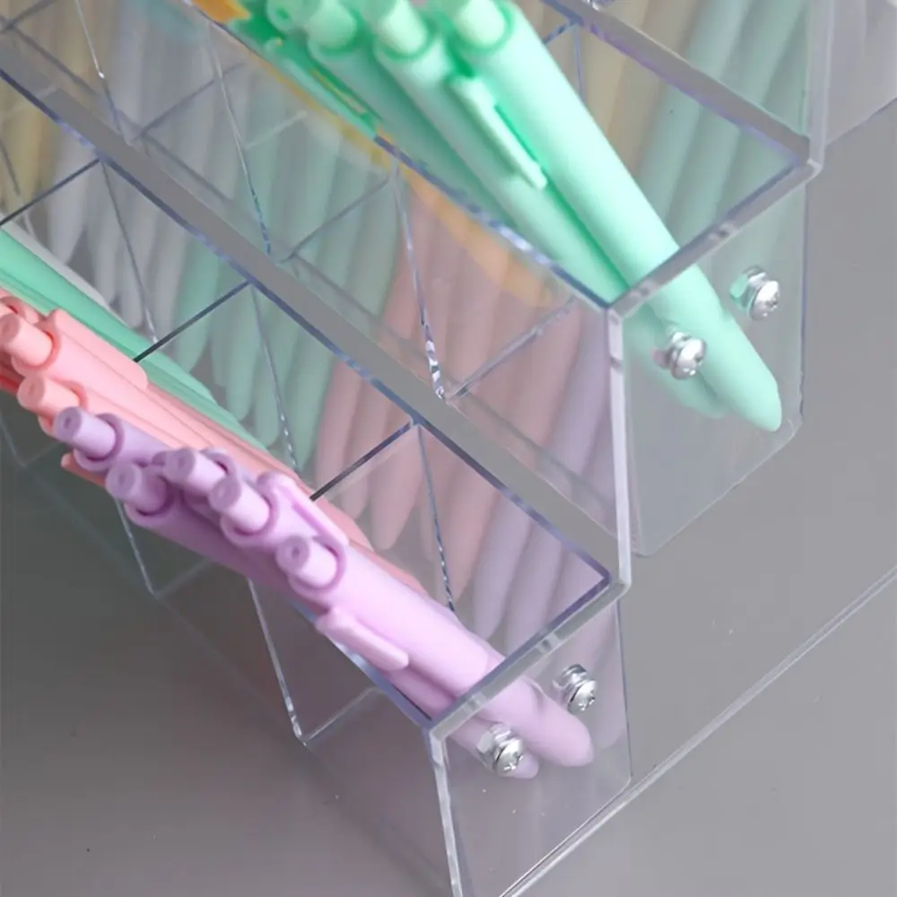 2/3/4/5/6 Layer Mark Pen Holder Acrylic Large Capacity Makeup Brush Holder Transparent Durable Brush Storage Rack