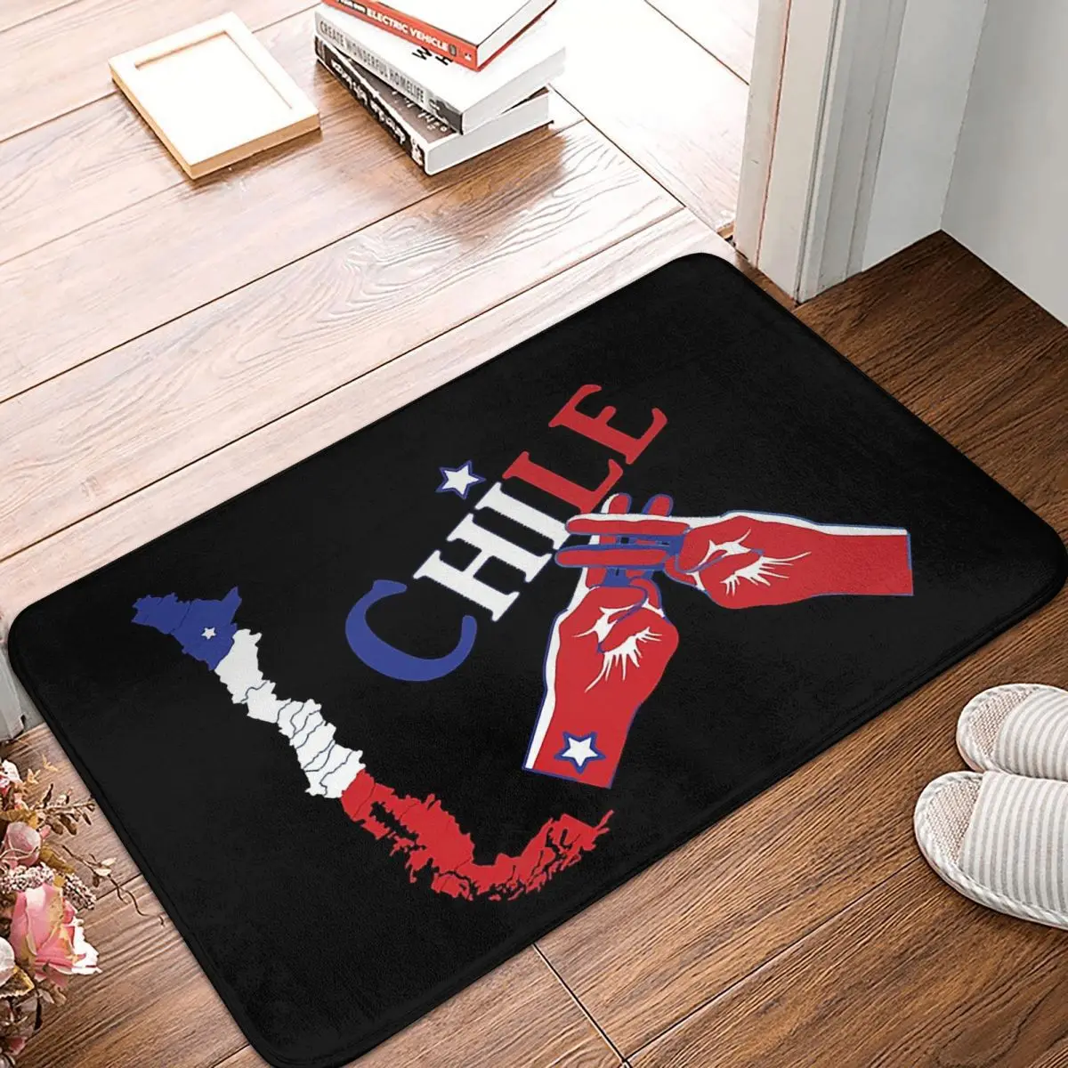 Handhashtag Chile I Love My Country Chilean Flag Non-slip Doormat Floor Mat Carpet Rug for Kitchen Entrance Home Footpad Mats