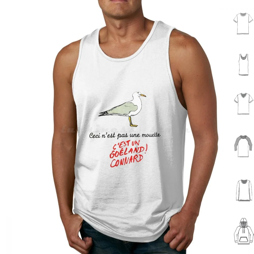 Ceci N'est Pas Une Mauette C'est Un Goéland Connard Tank Tops Print Cotton Mauette Goéland Connard Plage Mer Femme Dr ? Le