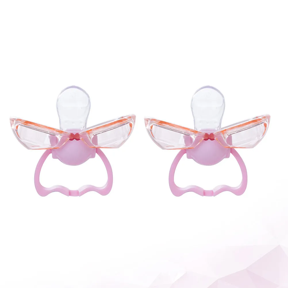 

2Pcs Silicone Pacifier for Baby - Food Grade Safe Soother with Easy Clean Design - Soft Nursing Accessory Pink