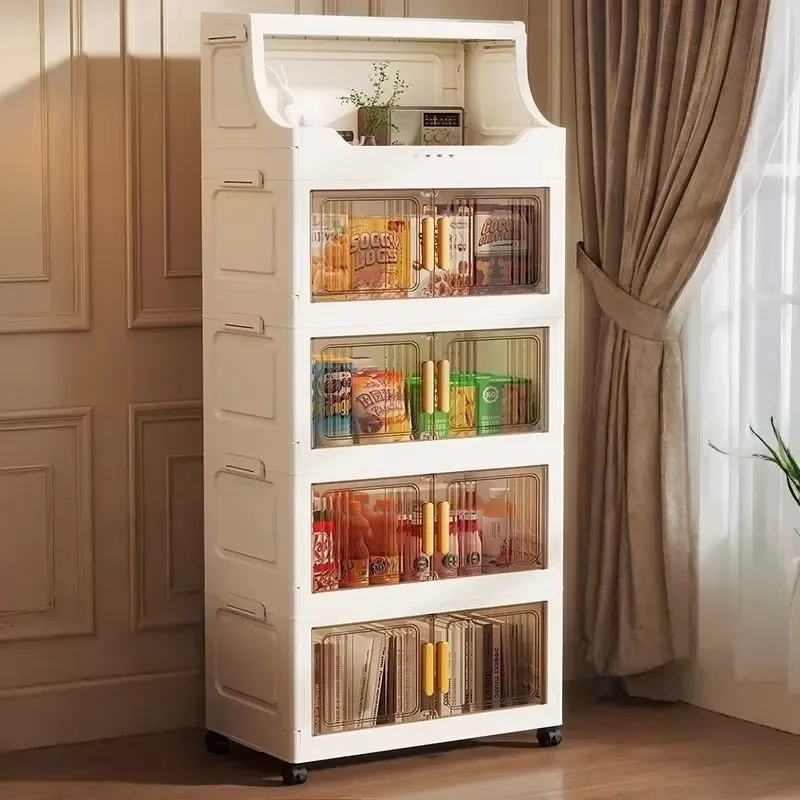 Home high-end appearance storage cabinet, bedroom bedside table, kitchen multi-level foldable storage rack