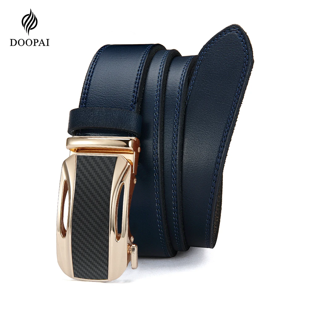 

2025 Men Belt Luxury Brand Metal Automatic Car Buckle Genuine Leather Belts for Men Waist Strap Business Cowboy Waistband Male