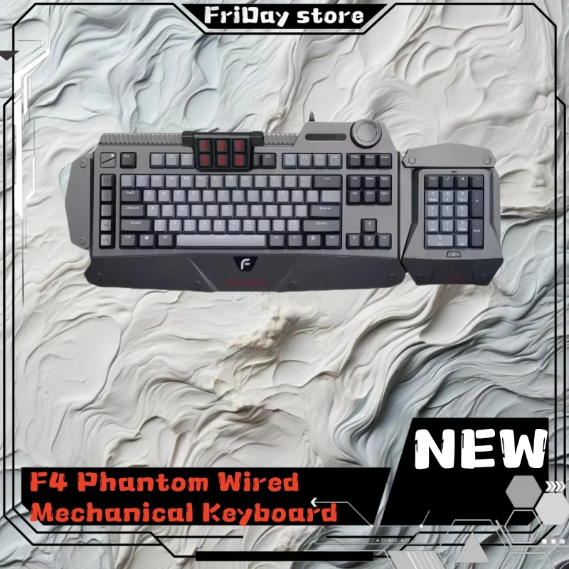 F4 Wired Mechanical Keyboard Cherry Black Axis Internet Cafe Games Two Connection Modes Esports Dedicated Computer Keyboard