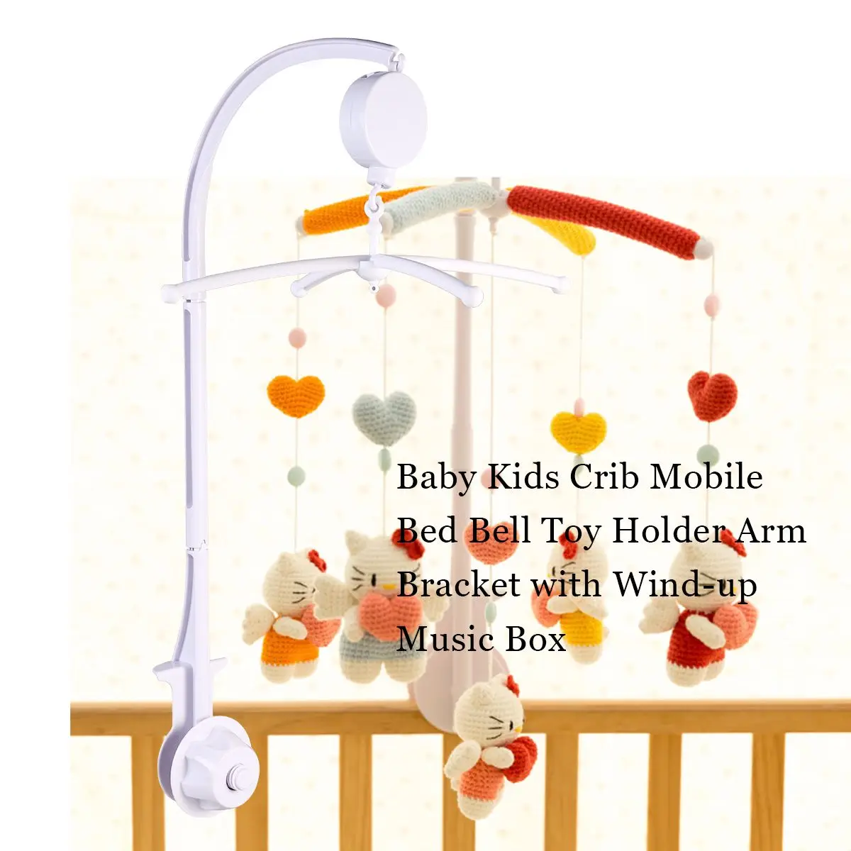 Babybedje bel Babybedbel Babybedje belhouder Babybed belbeugel Baby muziekdoos