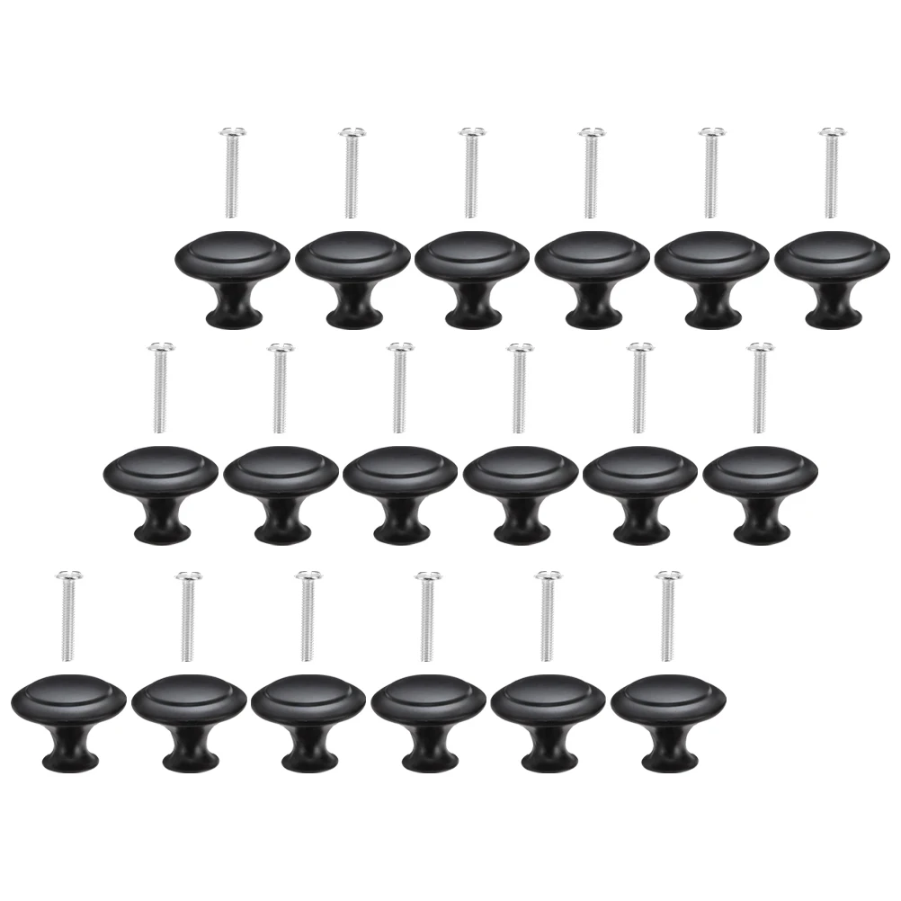 

18pcs Black Cabinet Handles Wardrobe Door Pulls Metal Dresser Drawer Knobs Replacement Round Durable Stainless Steel Zinc Alloy