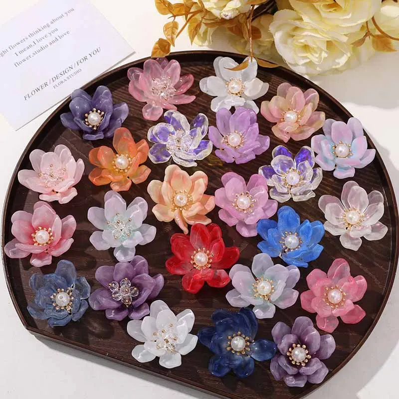 

Double Layer Pearl Crystal Flower Shoe Charms for Clogs Ancient Fairy Handwoven DIY Material for Beaded Buckle Premium Quality