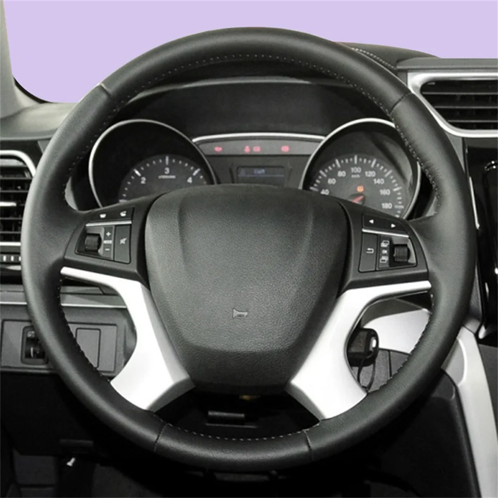 DIY Black Genuine Leather Anti Slip 38cm Car Steering Wheel Cover For Great Wall 17 Years 20 21 23 Wind Jun 5 Wind Jun 6