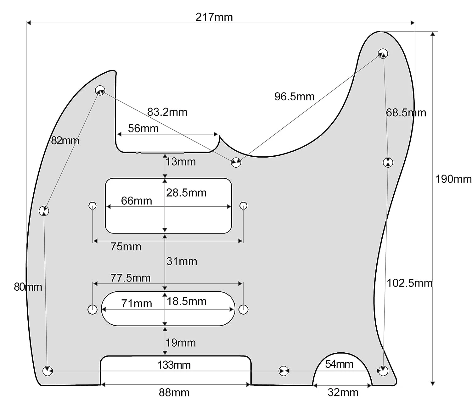 Protection TL JE514 à 8 trous pour Brent Mason, pour Tele Style Electric JE3Ply Cream pour Telec84JE514