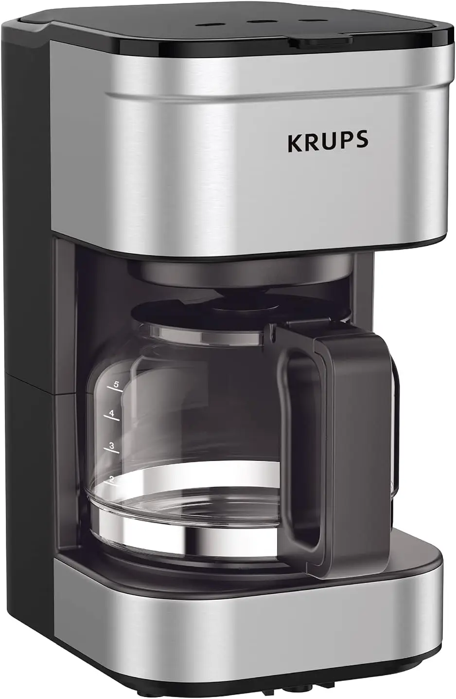 

Simply Brew Compact 5 Cup Coffee Maker: Stainless Steel Design, Pause & Brew, Keep Warm, Reusable Filter, Drip-Free Carafe