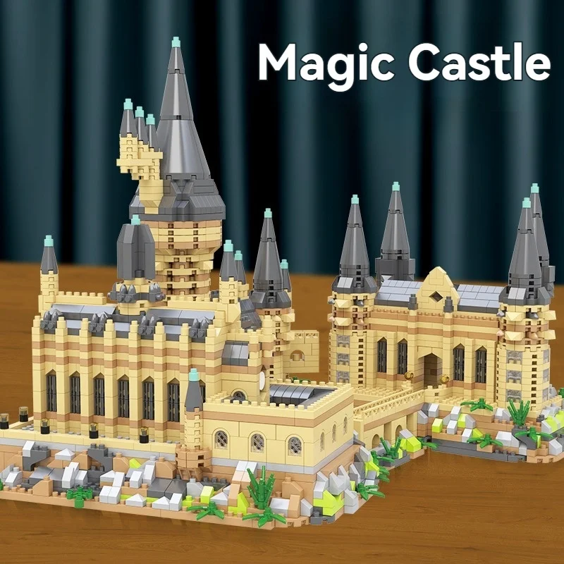 FUNXINEE Magic Castle Model Micro Building Blocks City DIY Wizardry School Model  Bricks Assembly Toys Christmas Birthday Gifts