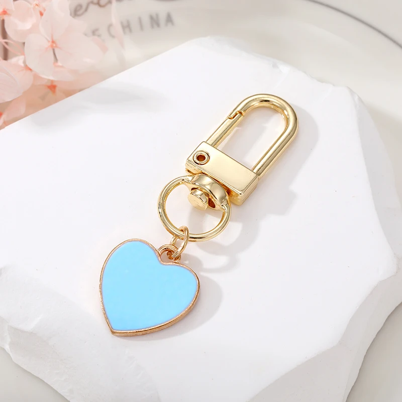 Multicoloured Enamel Heart Keychain Keyring Friend Lovers Couple Cute Romantic Love Bag Car Airpods Box Key Accessories Jewelry