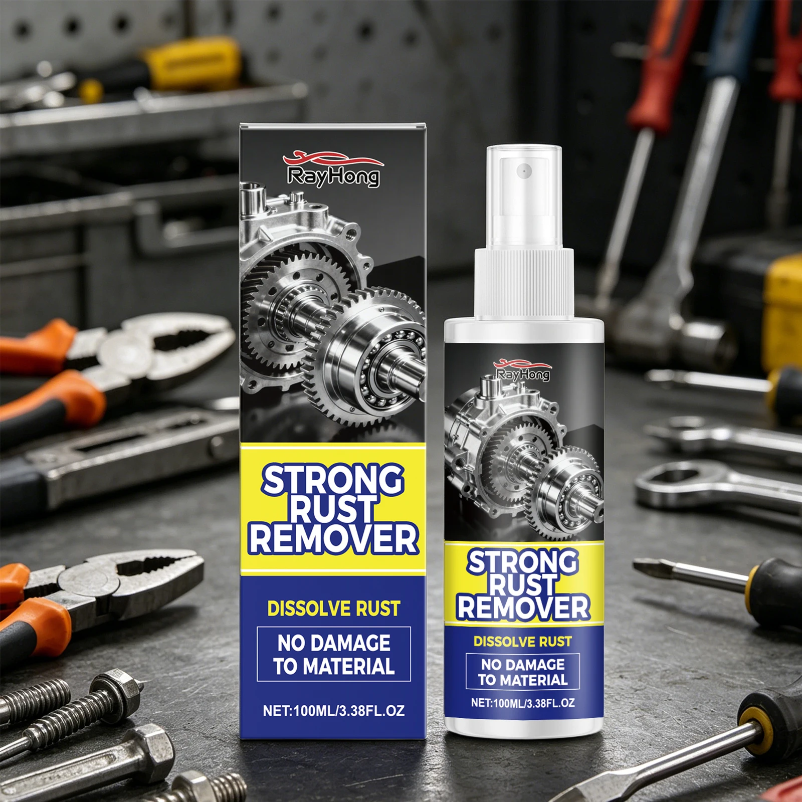 Rust Remover Spray for Car Household Hardware Metal Surface Cleaner Prevents Corrosion Multi Purpose Auto Parts Derusting Agent