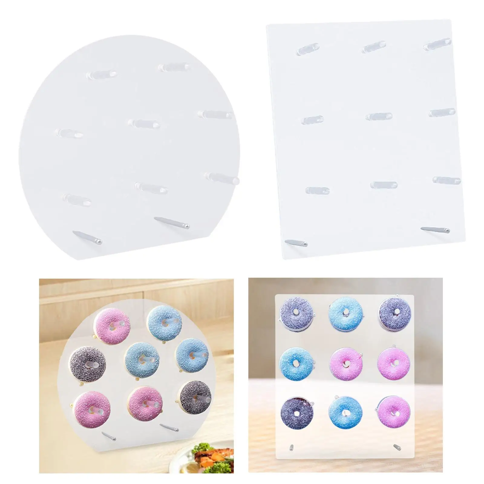 Soporte para donuts, soporte para Bagel, soporte acrílico para donuts, tablero de exhibición reutilizable para decoración de mesa de postre para fiesta de cumpleaños y Pascua