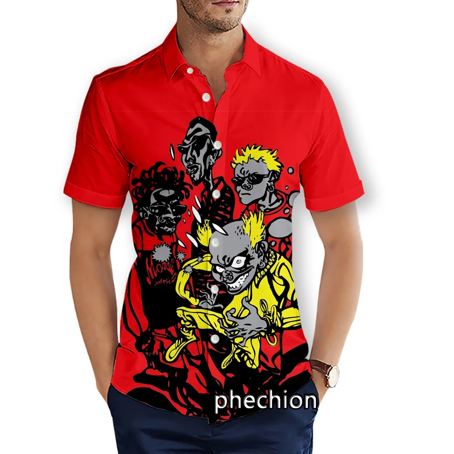 

phechion Mens Short Sleeve Beach Shirts The Prodigy 3D Print Casual Shirts Fashion Streetwear Men Tops X194