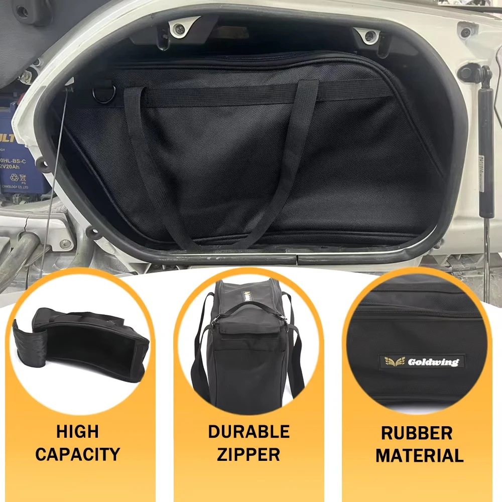 Para honda goldwing gl1800 gl1500 gl1200 2012-2017 acessórios da motocicleta sela bagagem saco interno alforje kit preto