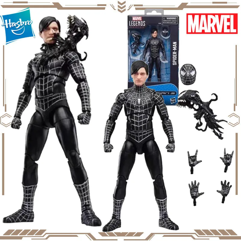 

Hasbro Marvel Legends, оригинальный черный костюм Человека-паука 3, 6 дюймов, экшн-фигурки, игрушки для мальчиков и девочек, подарок, Коллекционная модель