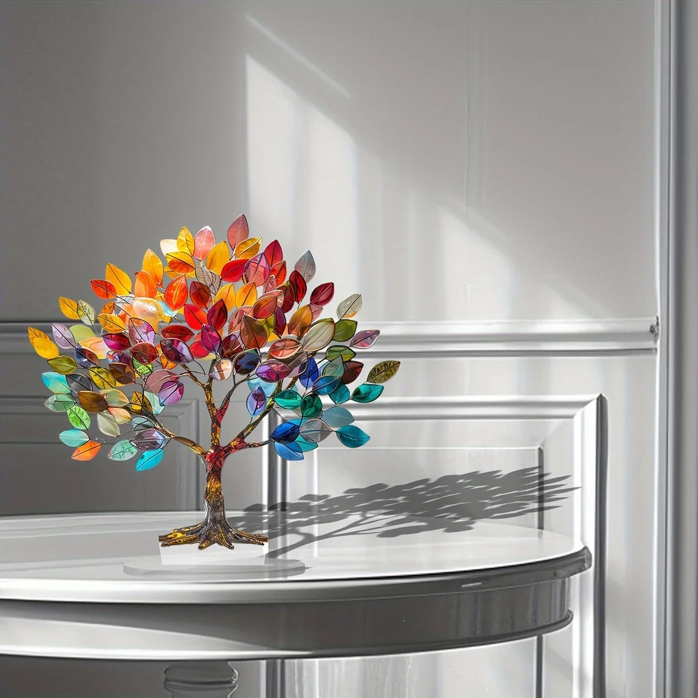 Desktop Ornament Made of Acrylic with 2D Growth Design for Home Office Display and Waterproof Scratch Resistant Performance