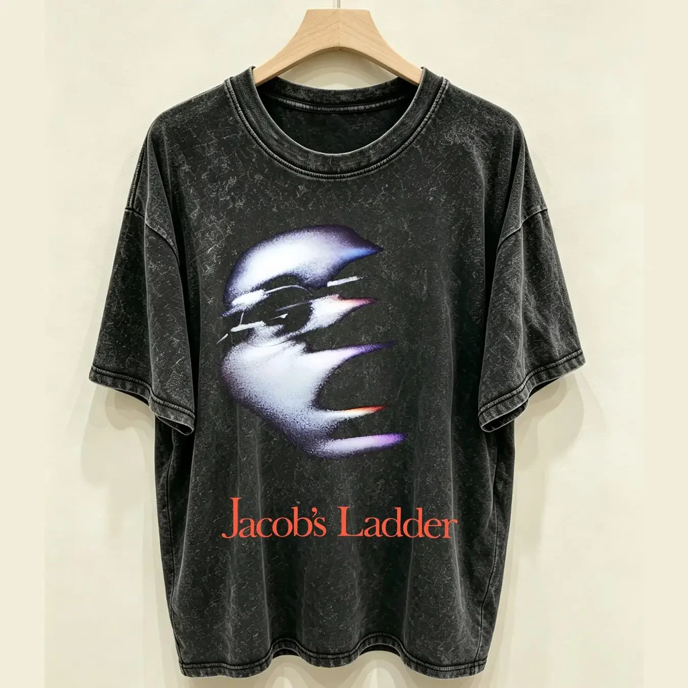 washed T Shirt Jacob s Ladder 1990 vintage Washed fashion Unisex Comfortable Stretched Casual Top For Everyday Wear Versatile