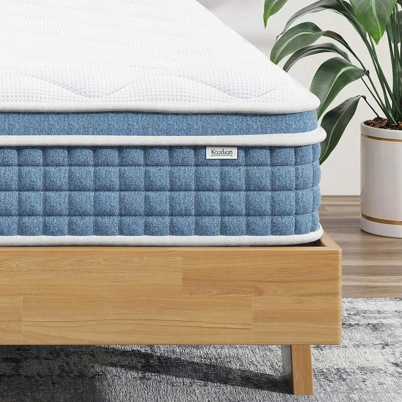 Matelas hybride pour lit queen size, matelas avec ressorts de poche individuels et mousse à mémoire de forme de Charleroi à pression, respirant, moyen