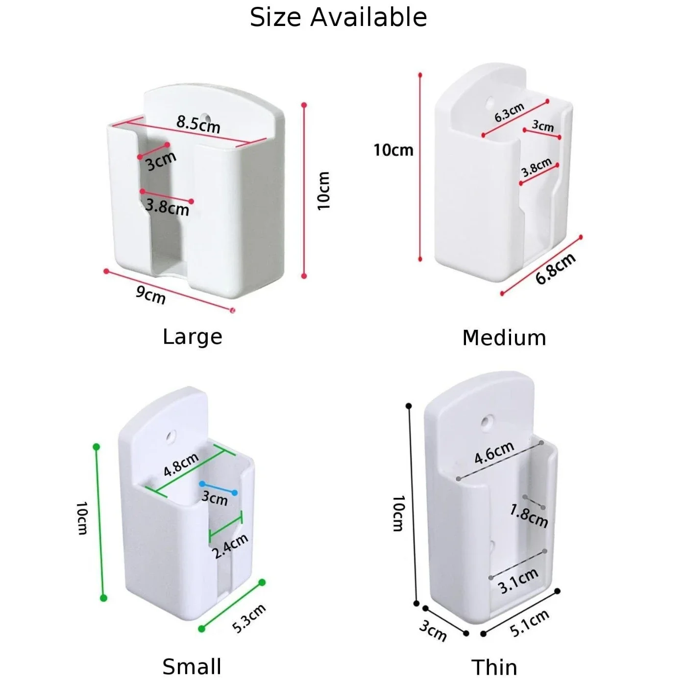 White Air Conditioner Remote Control Mobile Phone Plug Holder Wall-Mounted Storage Box For Air Conditioner TV