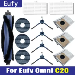 Compatible For Eufy Omni C20 Robot Vacuum Accessories Dust Bag Hepa Filter Roller Side Brush Mop Cloth Spare Parts