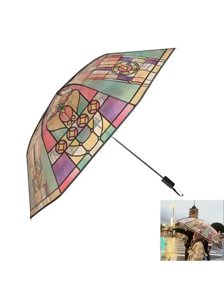 E8BD Klarer Blasenschirm, transparenter Regenschirm, Stockschirm, Kirchenglasschirm